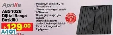 APRİLLA DİJİTAL BANYO BASKÜLÜ APRİLLA DİJİTAL BANYO BASKÜLÜ